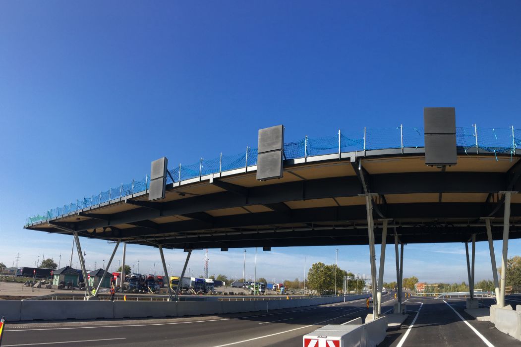 Modernisierte Grenzanlage an der A4 Ost Autobahn beim Übergang Nickelsdorf